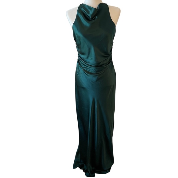 NWT Reformation Anaiis Silk Dress Size 6 Hunter - Picture 5 of 11